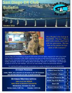 San Diego DX Club Bulletin OctoberMiss Phoebe is the 2nd op at