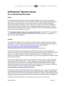 FedPayments Reporter Service On-us Inclusion Interface Guide