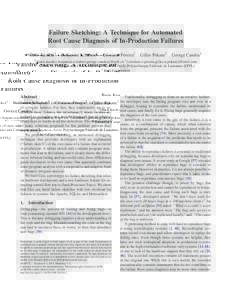 Failure Sketching: A Technique for Automated Root Cause Diagnosis of In-Production Failures