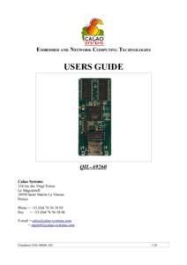 EMBEDDED AND NETWORK COMPUTING TECHNOLOGIES  USERS GUIDE QIL-A9260 Calao Systems