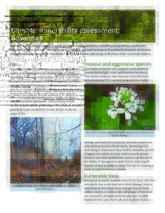 Climate vulnerability assessment: Savannas Introduction: Climate change may bring higher temperatures, variable precipitation, and more frequent intense storms. This document provides a broad summary of potential impacts