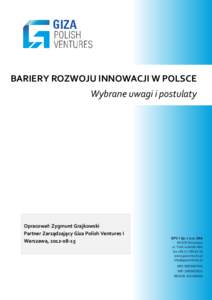 Bariery rozwoju innowacji - Zygmunt Grajkowski GPVI