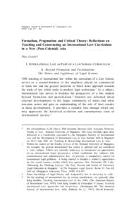 & Comparative Lawand 5Singapore SJICL Journal of International Formalism, Pragmatism