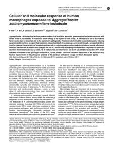 Cellular and molecular response of human macrophages exposed to Aggregatibacter actinomycetemcomitans leukotoxin