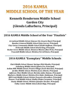Kenneth	
  Henderson	
  Middle	
  School	
   Garden	
  City	
  	
   (Glenda	
  LaBarbera,	
  Principal)	
     	
  