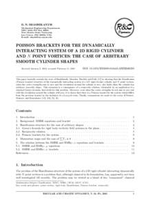 Poisson brackets for the dynamically interacting system of a 2D rigid cylinder and N point vortices: the case of arbitrary smooth cylinder shapes