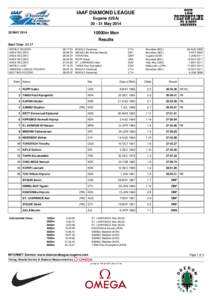 IAAF DIAMOND LEAGUE Eugene (USA[removed]May 2014 10000m Men