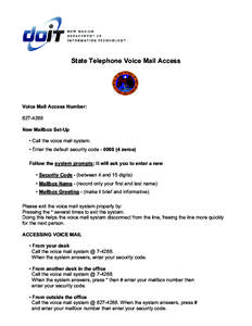 State Telephone Voice Mail Access