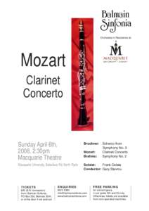 Orchestra-in-Residence at  Mozart Clarinet Concerto