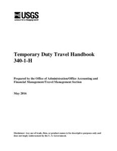 Temporary Duty Travel HandbookH Prepared by the Office of Administration/Office Accounting and Financial Management/Travel Management Section