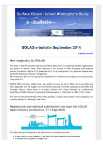 SOLAS e-bulletin Issue September 2014