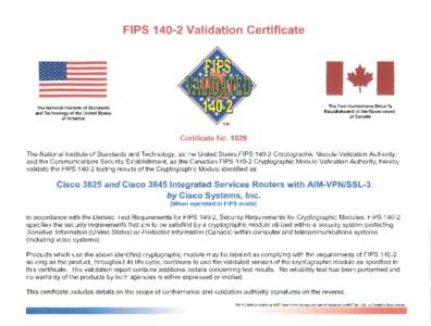FIPS[removed]Validation Certificate No. 1029