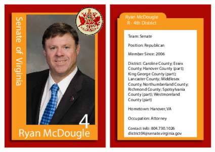 Senate of Virginia  4 Ryan McDougle  Ryan McDougle