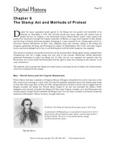 Page 33  Chapter 8 The Stamp Act and Methods of Protest  D 