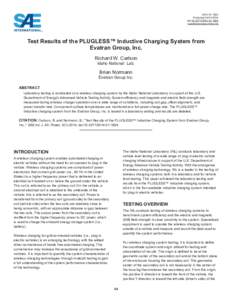 [removed]Published[removed]doi:[removed]1824 saealtpow.saejournals.org  Test Results of the PLUGLESS™ Inductive Charging System from