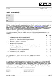 SA8000  Purchasing Dept. Social accountability Supplier
