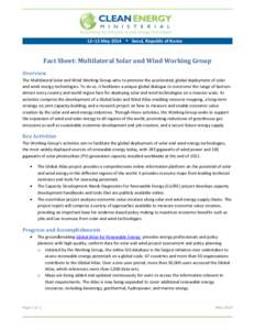 Fact Sheet: Multilateral Solar and Wind Working Group