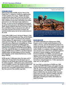 FY 2012 Secretary of Defense  Environmental Awards Cultural Resources Management Individual/Team Award: Nellis Air Force Base