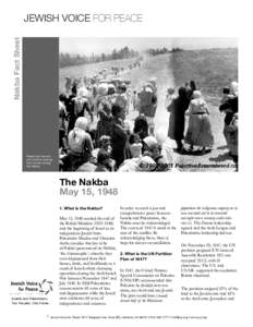 Nakba Fact Sheet  JEWISH VOICE FOR PEACE Palestinian women and children leaving
