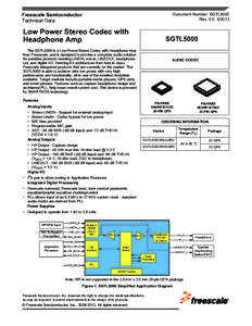 Freescale Semiconductor Technical Data Document Number: SGTL5000 Rev. 5.0, 5/2013