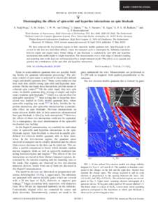 RAPID COMMUNICATIONS  PHYSICAL REVIEW B 81, 201305共R兲 共2010兲 Disentangling the effects of spin-orbit and hyperfine interactions on spin blockade S. Nadj-Perge,1 S. M. Frolov,1 J. W. W. van Tilburg,1 J. Danon,1,2 