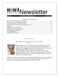 Newsletter Issue 38 www.amstat.org/sections/srms  January 2014