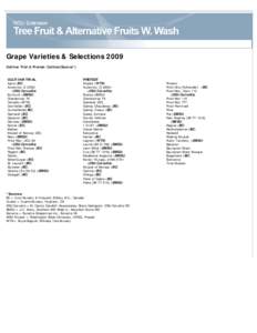 Grape Varieties & Selections 2009 Cultivar Trial & Pretest: Cultivar(Source*) CULTIVAR TRIAL Agria (BC ) Auxerrois, Cl 22Gm
