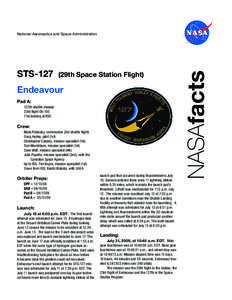 STS[removed]29th Space Station Flight) Endeavour Pad A: