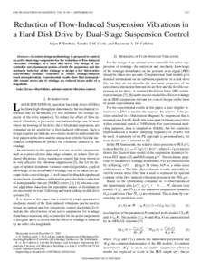IEEE TRANSACTIONS ON MAGNETICS, VOL. 39, NO. 5, SEPTEMBERReduction of Flow-Induced Suspension Vibrations in a Hard Disk Drive by Dual-Stage Suspension Control