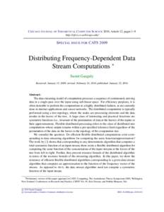 Distributing Frequency-Dependent Data Stream Computations