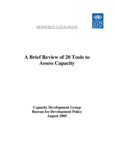 Microsoft Word - A Brief Review of 20 Tools to Assess Institutional Capacity
