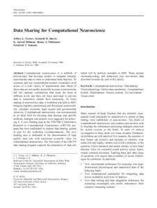 Neuroinform DOIs12021y Data Sharing for Computational Neuroscience Jeffrey L. Teeters & Kenneth D. Harris & K. Jarrod Millman & Bruno A. Olshausen &