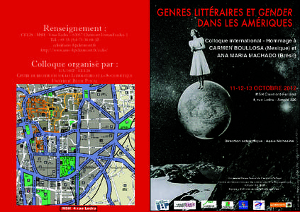 Renseignement :  CELIS - MSH - 4 rue Ledru – 63057 Clermont-Ferrand cedex 1 Tél. : http://www.univ-bpclermont.fr/celis/