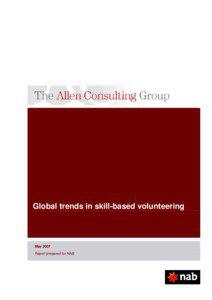 Global trends in skill-based volunteering  May 2007