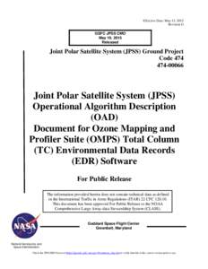 National Oceanic and Atmospheric Administration / NPOESS / Spacecraft / Ozone Mapping and Profiler Suite / European Drawer Rack / Algorithm / Spaceflight / Earth / Joint Polar Satellite System