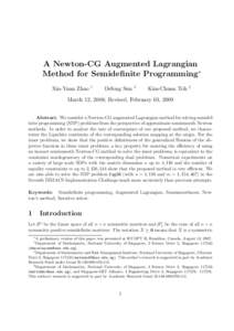 A Newton-CG Augmented Lagrangian Method for Semidefinite Programming∗ Xin-Yuan Zhao †