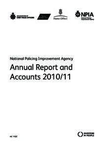 National Policing Improvement Agency  Annual Report and AccountsHC 1102