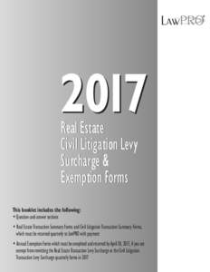 2017 Real Estate Civil Litigation Levy Surcharge & Exemption Forms