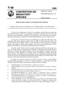 CMS  CONVENTION ON MIGRATORY SPECIES