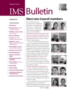 Volume 42 • Issue 3  IMS  Bulletin April/May 2013