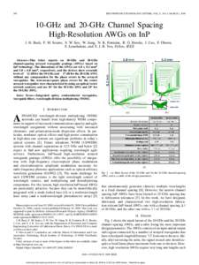 298  IEEE PHOTONICS TECHNOLOGY LETTERS, VOL. 21, NO. 5, MARCH 1, [removed]GHz and 20-GHz Channel Spacing High-Resolution AWGs on InP