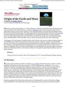 Lunar science / Planemos / Impact events / Space science / Giant impact hypothesis / Moon / Formation and evolution of the Solar System / Planet / Impact crater / Planetary science / Astronomy / Space