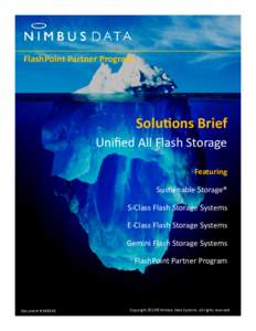 FlashPoint Partner Program  Solutions Brief Unified All Flash Storage Featuring Sustainable Storage®