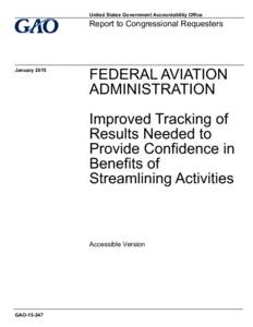 United States Government Accountability Office  Report to Congressional Requesters  January 2015