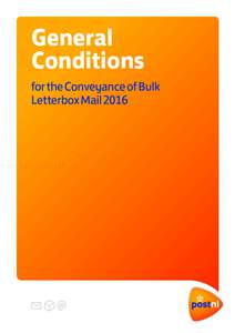 General Conditions for the Conveyance of Bulk Letterbox Mail 2016