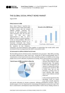 THE GLOBAL SOCIAL IMPACT BOND MARKET August 2014 Global interest in SIBs Since Social Finance launched the Growth of the SIB Market