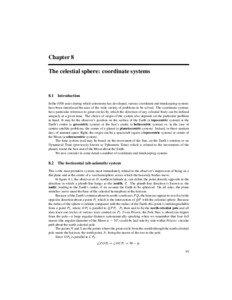 Chapter 8 The celestial sphere: coordinate systems