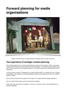 Forward planning for media organisations Image of fortune teller by angeliathatsme released under Creative Commons  The importance of strategic content planning