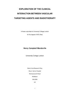 Exploration of the clinical interaction between vascular targeting agents and radiotherapy