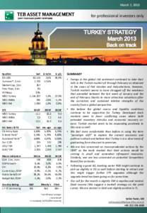 March 7, 2013  for professional investors only Equities ISE-100